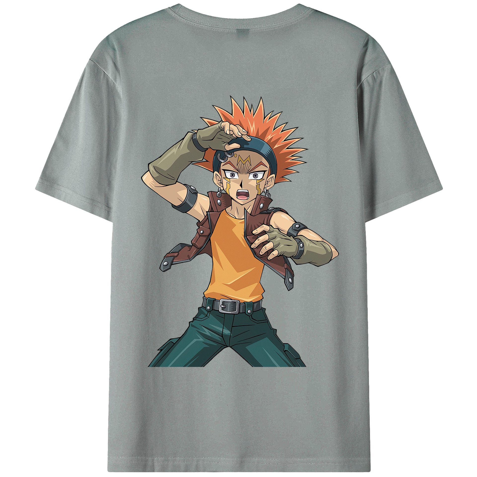 （画像用） 遊☆戯☆王 Yu-Gi-Oh! 綿100％ メンズ半袖Tシャツ（バックプリント） 通気性